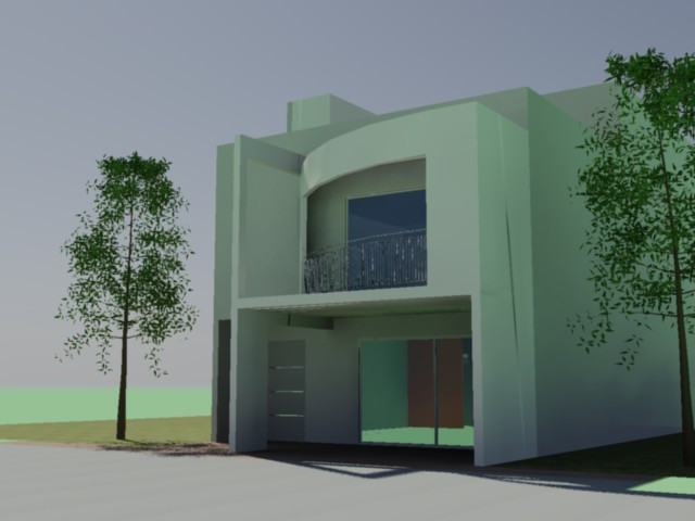 دانلود پروژه آماده اتوکد طرح سه بعدی خانه ویلایی 1