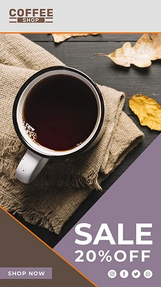 دانلود طرح لایه باز استوری اینستاگرام مخصوص تبلیغ کافی شاپ و قهوه فروشی شامل 9 طرح جذاب با دو ورژن فارسی و انگلیسی 12