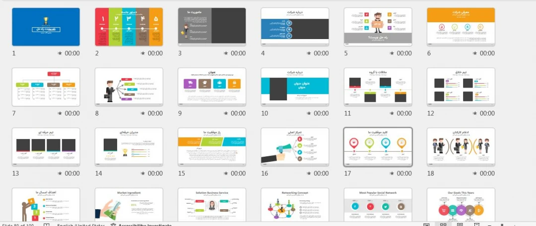 قالب حرفهای پاورپوینت آماده دانشجویی/کسب و کار/تجاری «راه حل» (100 اسلاید متفاوت) 1