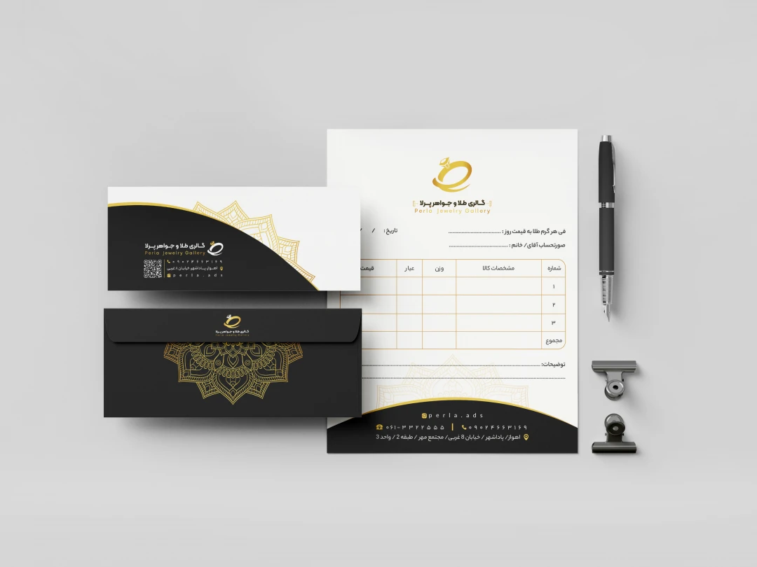 طرح فاکتور و پاکت طلافروشی 2