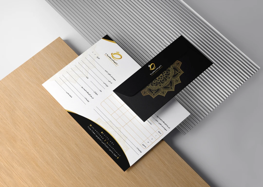 طرح فاکتور و پاکت طلافروشی 7