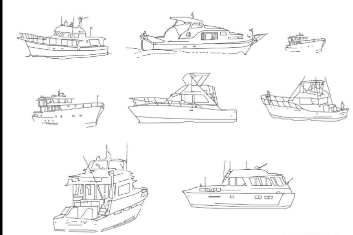 دانلود پروژه آماده اتوکد طرح دو بعدی قایق بادبانی
