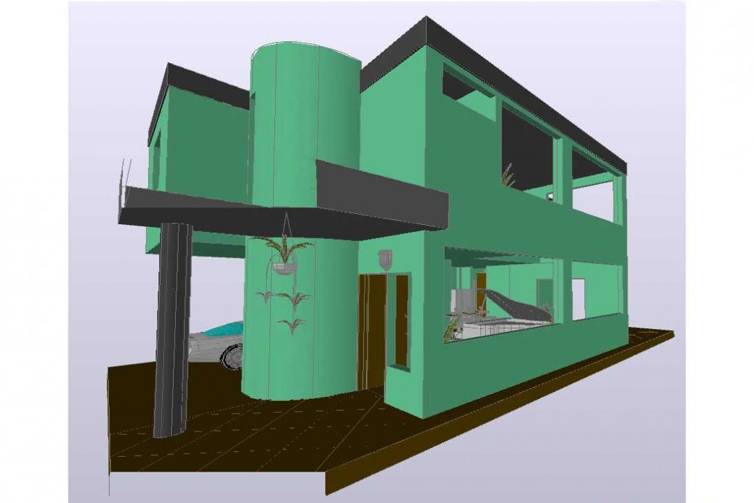 دانلود پروژه آماده اتوکد طرح سه بعدی خانه ویلایی