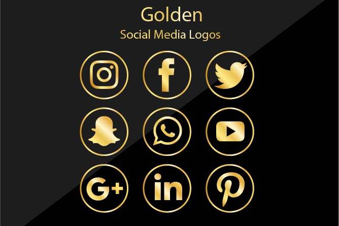 دانلود لوگو لایه باز شبکه های اجتماعی طلایی