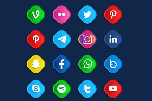 دانلود لوگو لایه باز شبکه های اجتماعی رنگی