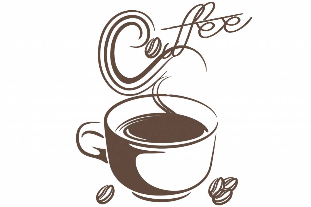 طرح لایه باز لوگوی فنجان و قهوه مناسب کافه