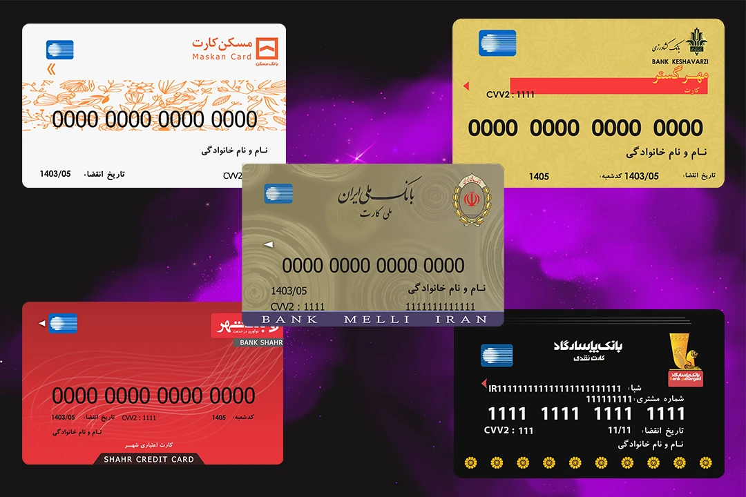 خرید فایل لایه باز کارت بانکی