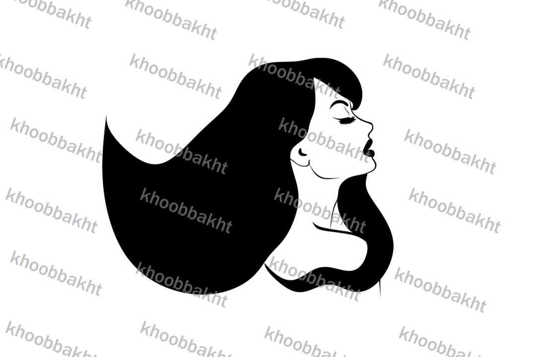 دانلود طرح وکتور خانم با موهای بلند ویژه ی طراحی تراکت تبلیغاتی سالن زیبایی بانوان