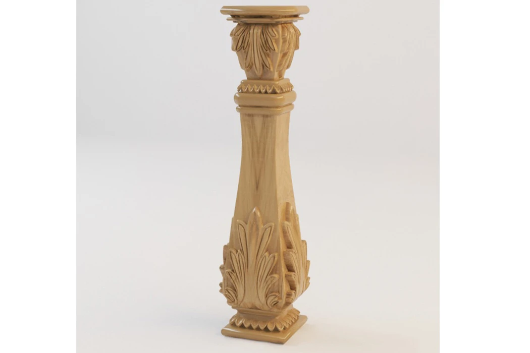 مدل سه بعدی نرده کلاسیک چوبی