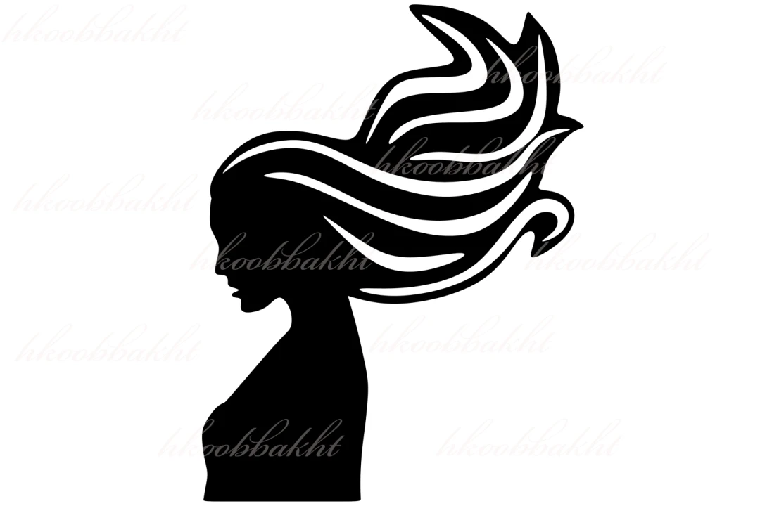 دانلود طرح وکتور دختر با موهای بلند مناسب طراحی تراکت تبلیغاتی سالن زیبایی بانوان