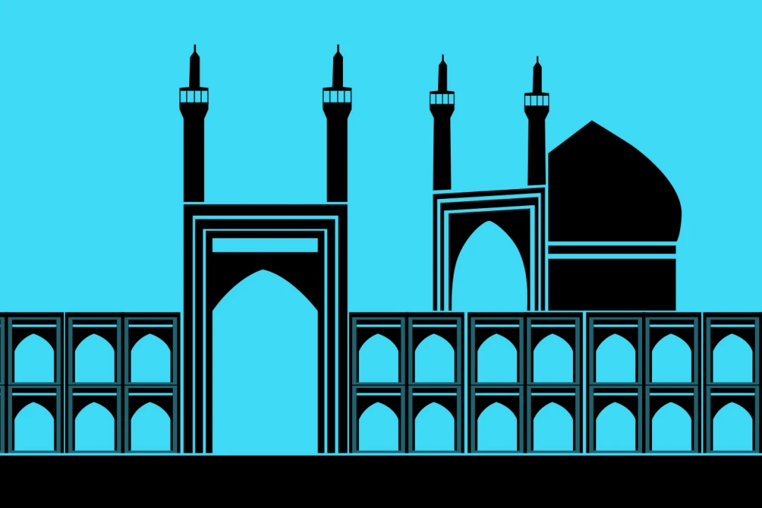 وکتور سایه مسجد میدان نقش جهان اصفهان در فتوشاپ