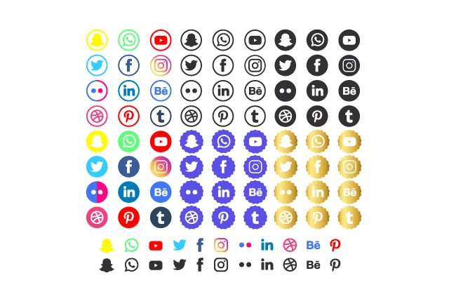 دانلود لوگو و آیکون لایه باز شبکه های اجتماعی رنگی و سیاه سفید