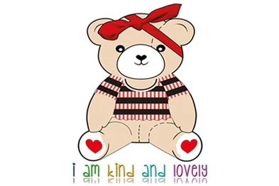طرح لایه باز گرافیکی ، بچه خرس مهربان و دوست داشتنی (با عنوان : i am kind and lovely )