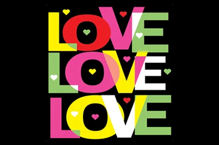 طرح لایه باز گرافیکی ، با عنوان عشق ( LOVE )