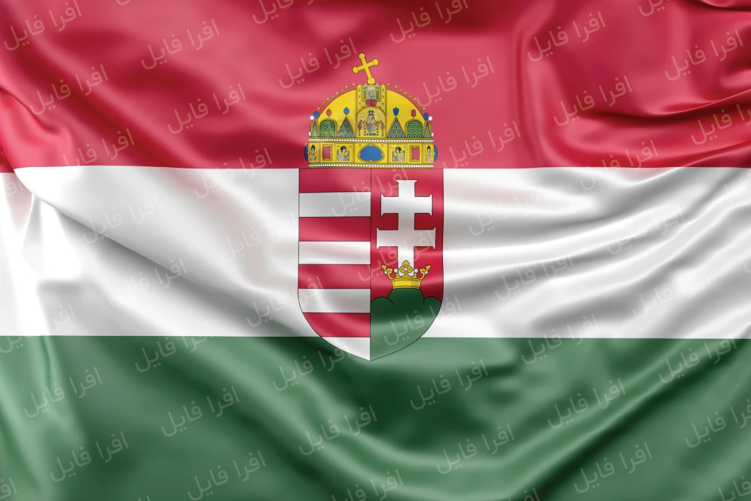 عکس با کیفیت از پرچم کشور مجارستان با نشان