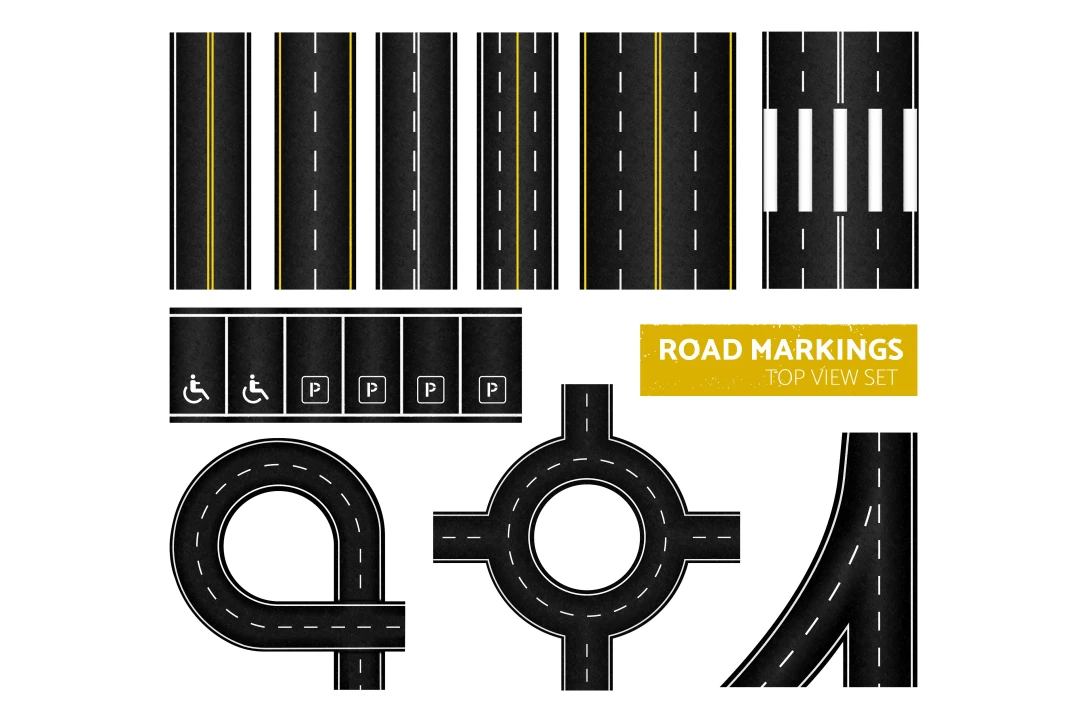 وکتور مجموعه اشکال مختلف راه و جاده ها