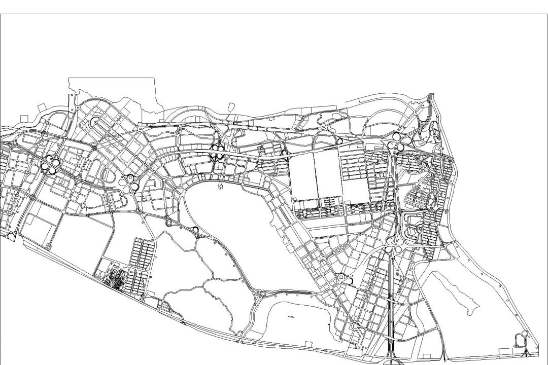 نقشه اتوکد منطقه ۲۲ محدوده دریاچه چیتگر