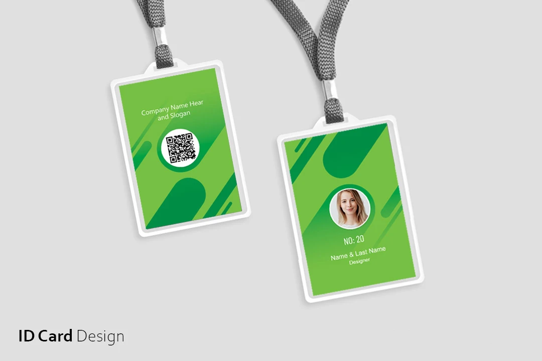 طراحی آی دی کارت نمایشگاهی سبز
