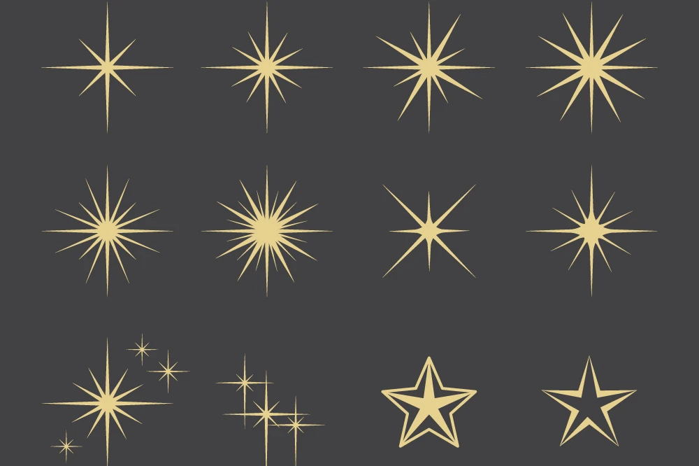تصاویره طلایی از ستاره با فرمت eps