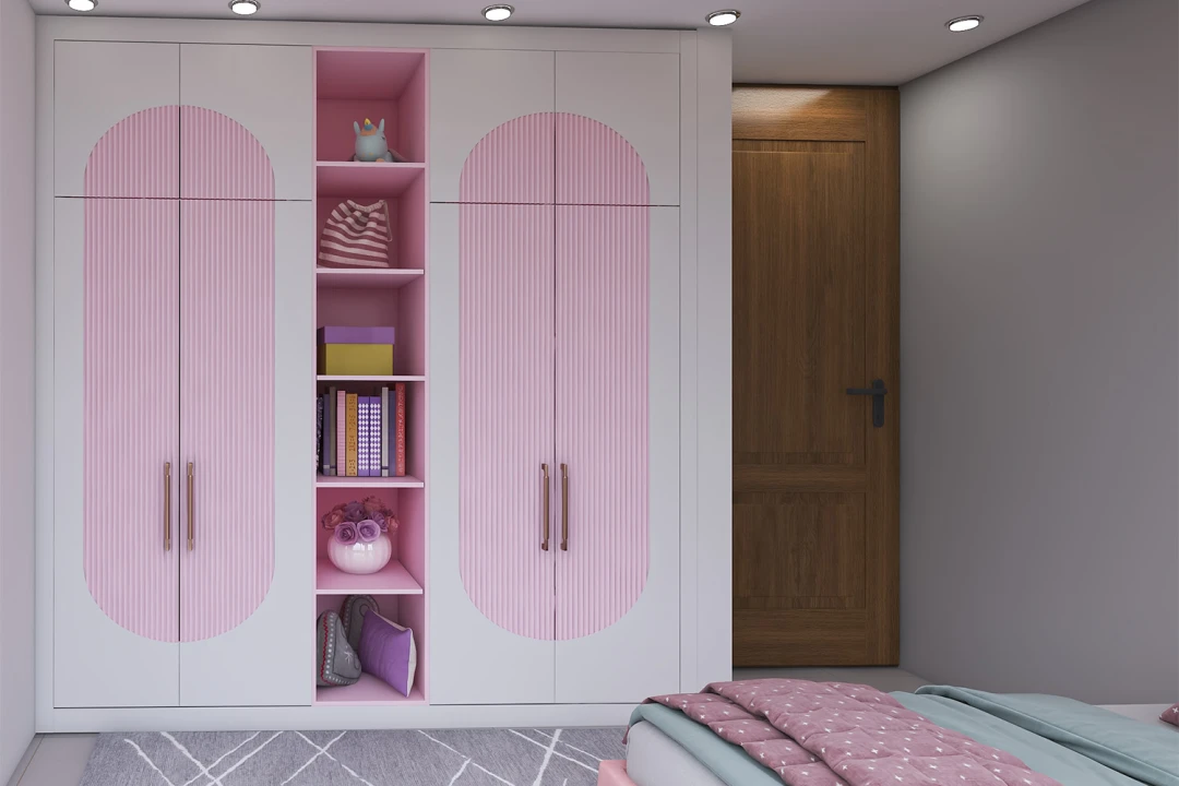 طراحی 3 بعدی کمد دیواری اتاق کودک دختر