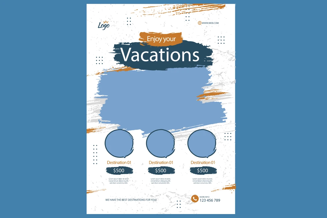 طرح لایه باز تراکت یا فلایر و پوستر تبلیغاتی  برای تمامی مشاغل بخصوص سفر و گردشگری شماره 23