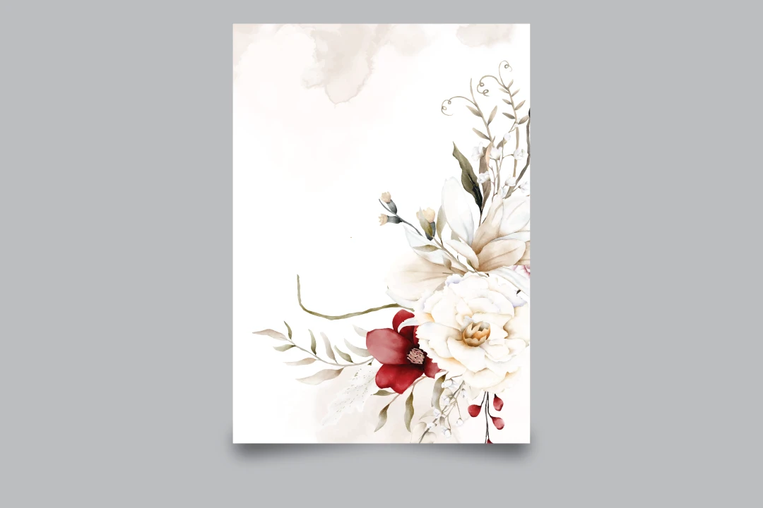 طرح لایه باز کارت پستال با شکوفه های بهاری