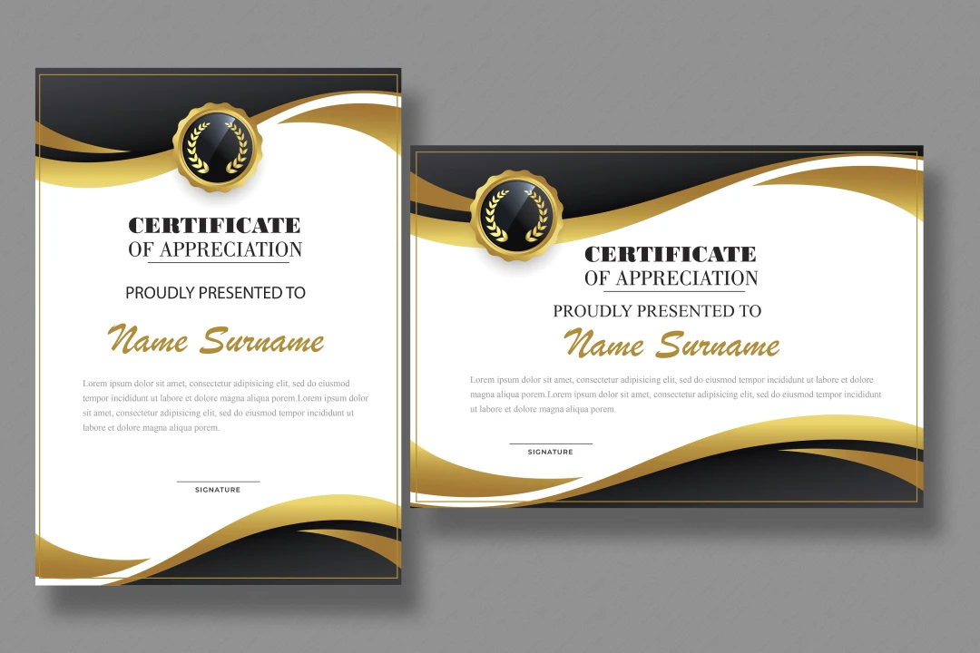 قالب آماده گواهینامه پایان دوره یا certificate کد 3004
