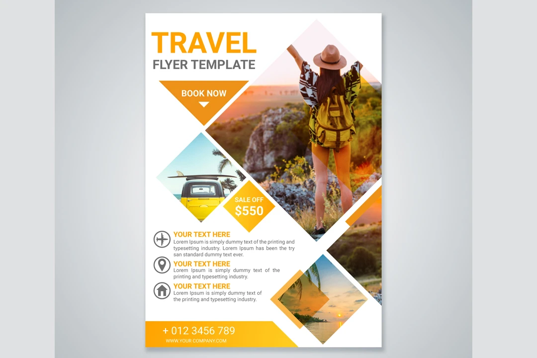 طرح لایه باز تراکت یا فلایر و پوستر تبلیغاتی برای تمامی مشاغل بخصوص سفر و گردشگری شماره 58