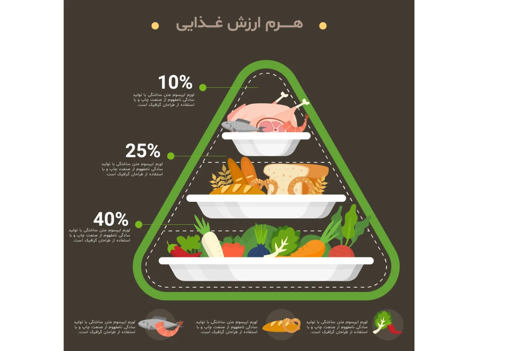 فایل لایه باز اینفوگرافیک هرم ارزش غذایی