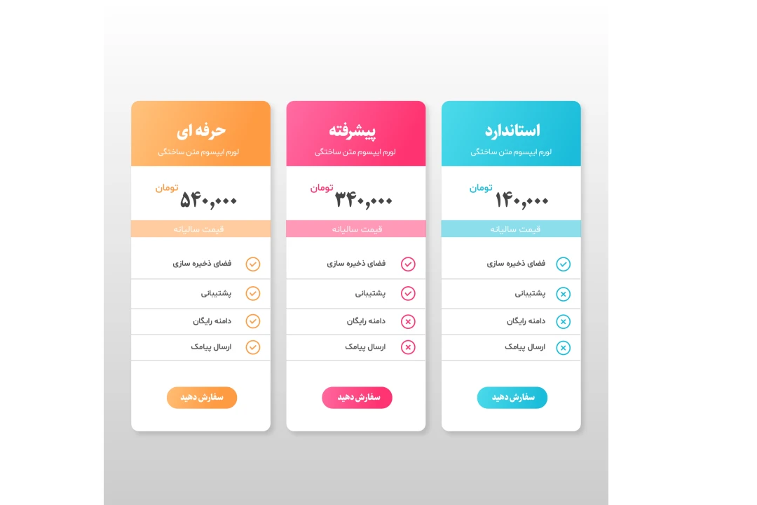 طرح لایه باز پلن قیمت و فروش اشتراک های ماهیانه و سالیانه