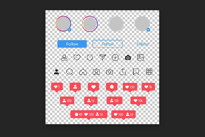 مجموعه وکتورهای مرتبط با اینستاگرام(لایه باز)