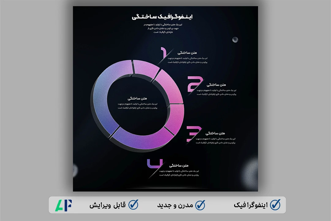 اینفوگرافیک لایه باز و قابل ویرایش به همراه فونت