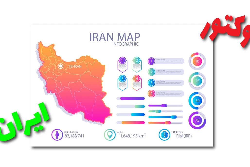 وکتور نقشه جغرافیایی ایران