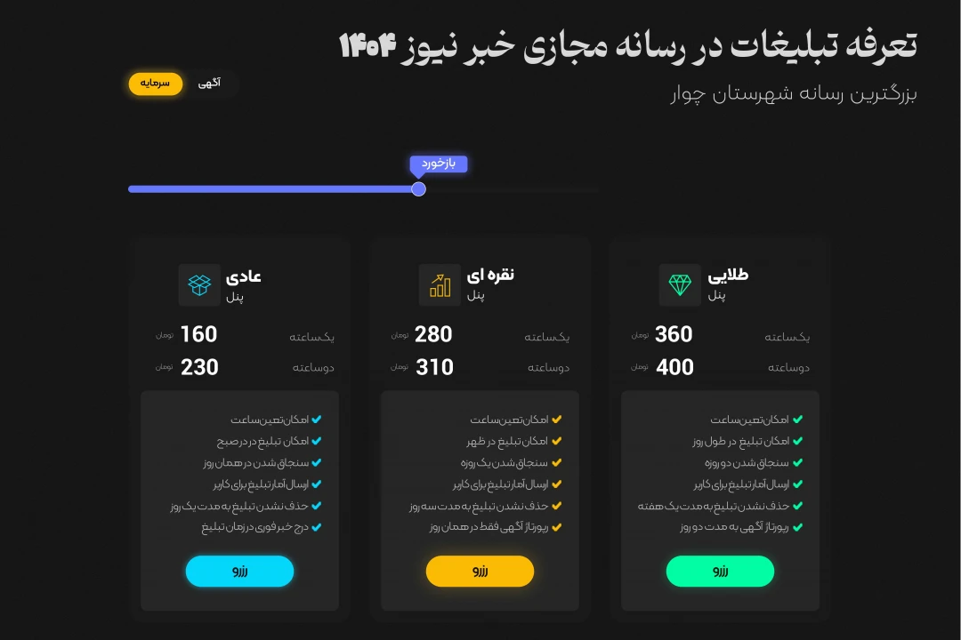 لایه باز تعرفه تبلیغاتی