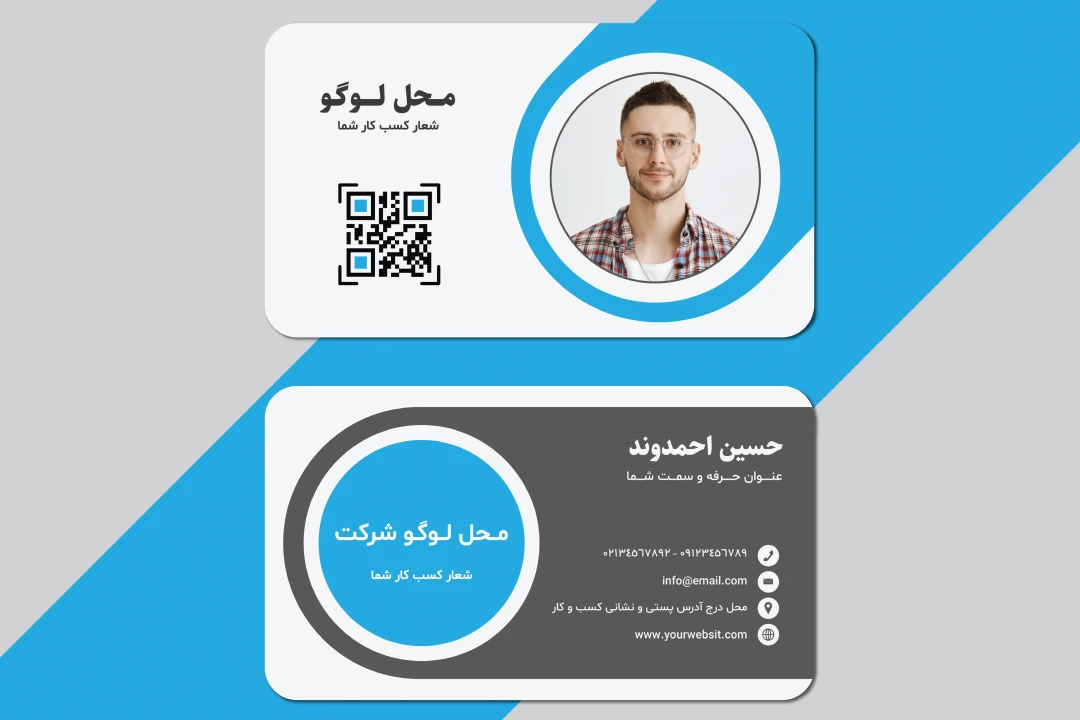 طرح لایه باز کارت ویزیت عکس‌دار حرفه‌ای (فرمت EPS + فونت‌ها)