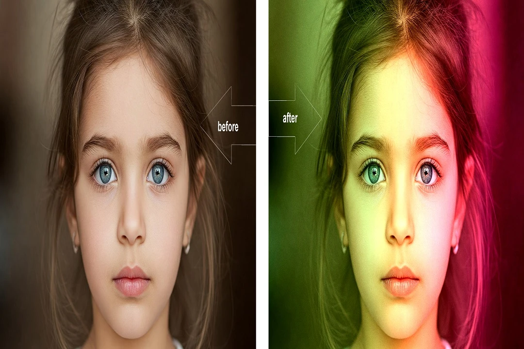 افکت حرفهای نور دوگانه برای ادیت سریع عکس (PSD)