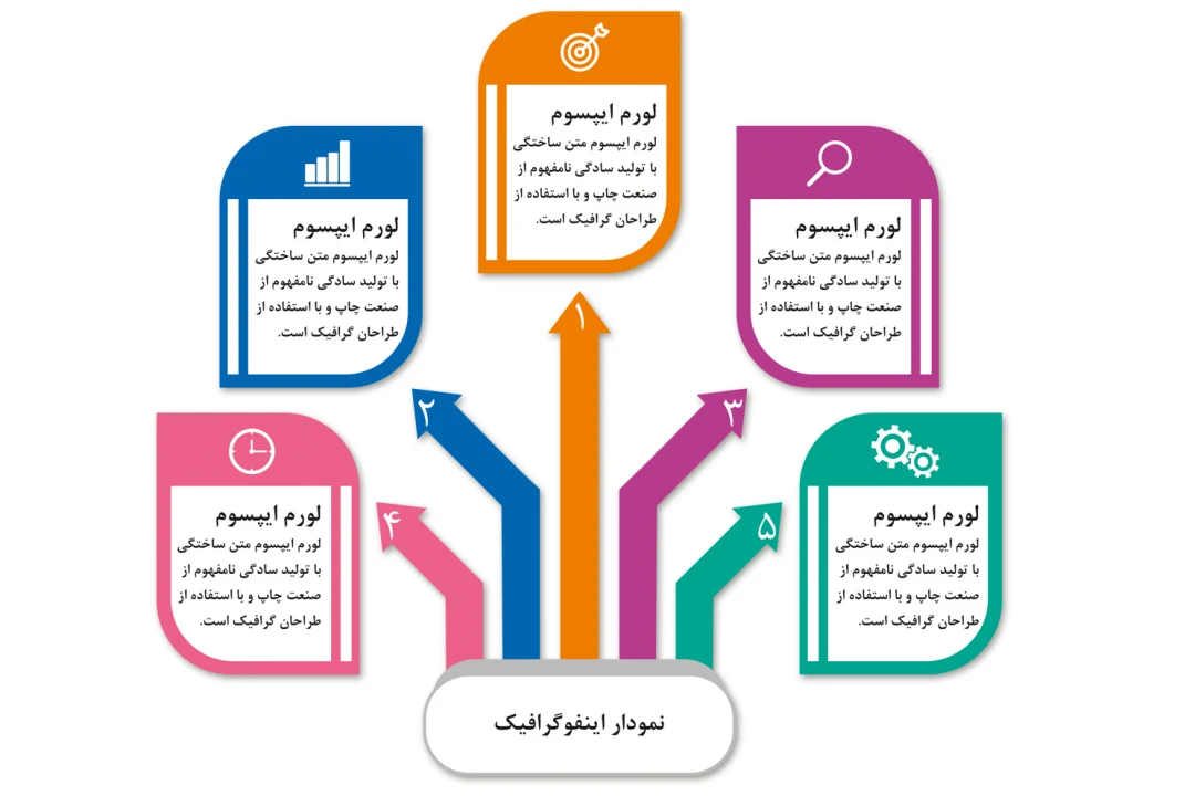 دانلود طرح لایه باز اینفوگرافیک متشکل از فلش ها