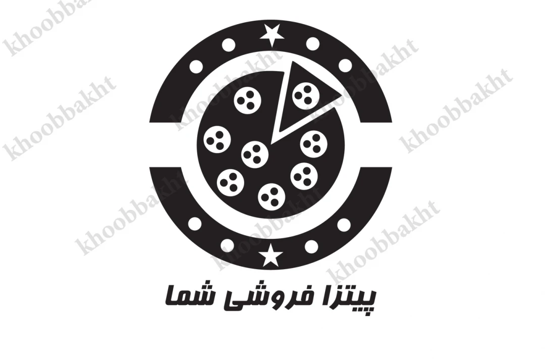 دانلود طرح لایه باز لوگوی پیتزا فروشی متشکل از پیتزای برش خورده