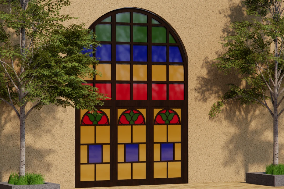 آبجکت پنجره ایرانی سه بعدی برای اسکچاپ