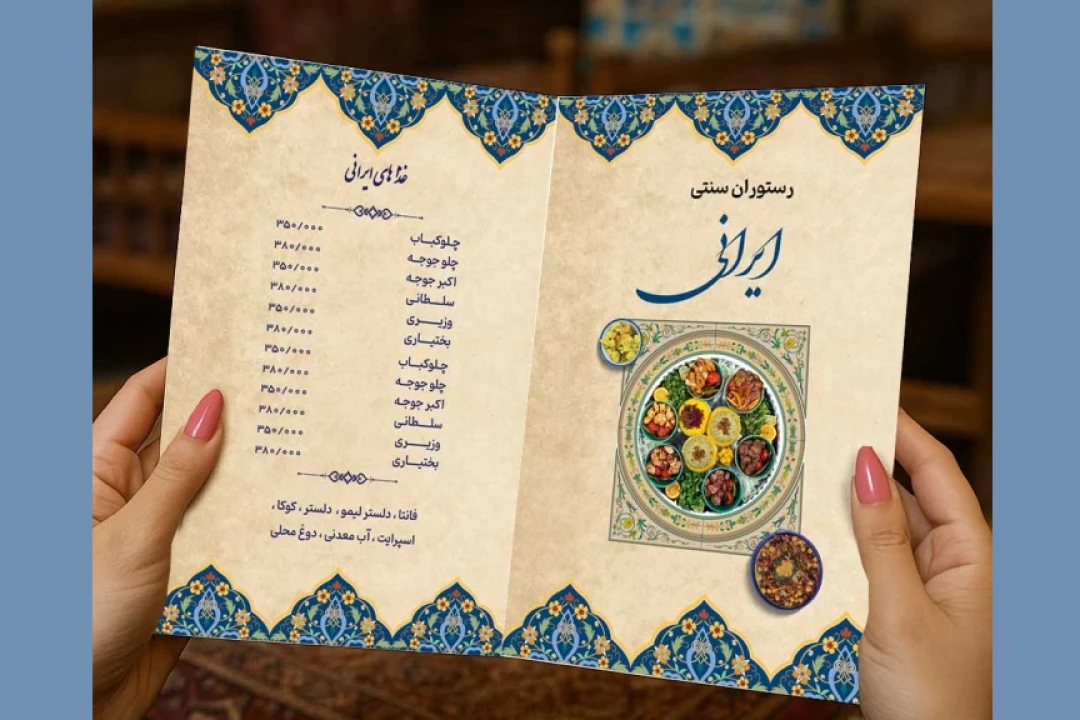 منوی سنتی ایرانی رستوران