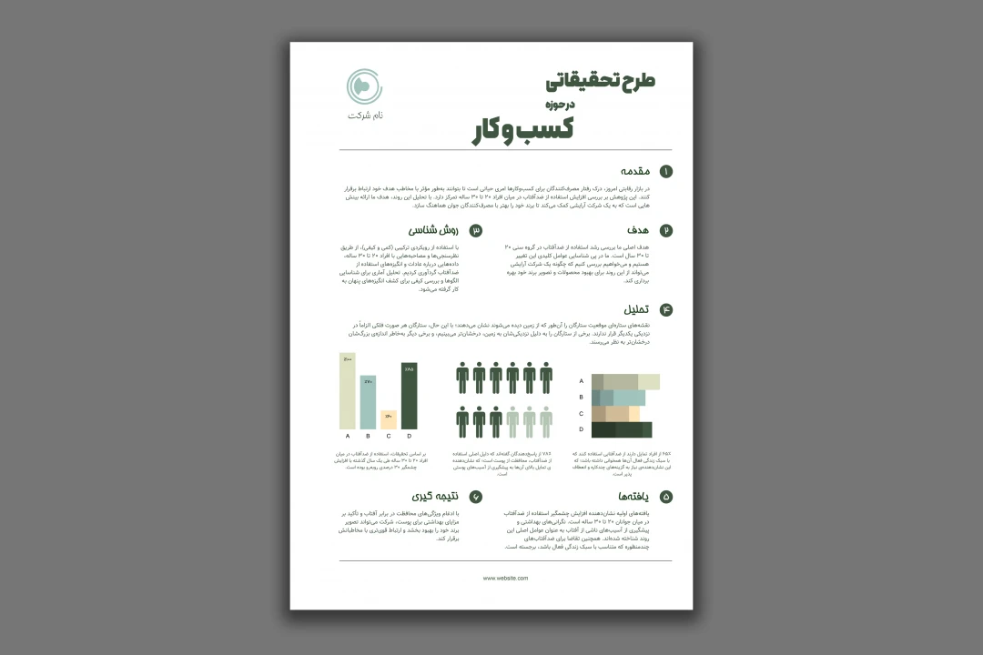 طرح لایه باز پوستر - طرح تحقیقاتی در حوزه کسب و کار
