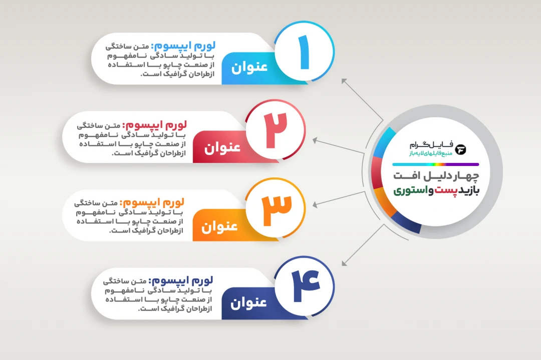 طرح لایهباز اینفوگرافیک ۴ باکس – قابل ویرایش در فتوشاپ