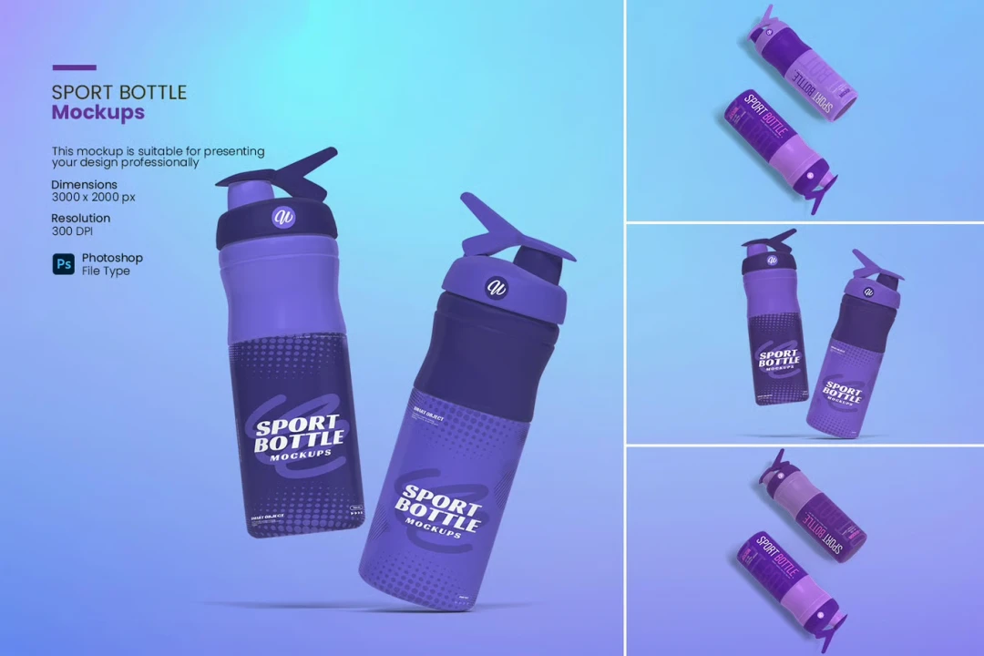 دانلود موکاپ لایه باز بطری ورزشی