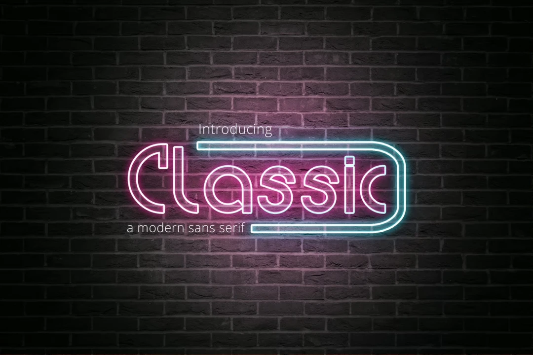 دانلود فونت Modern Sans serif همراه افکت نئونی