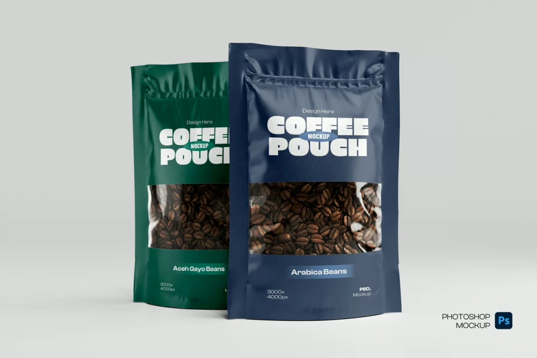 موکاپ لایه باز بسته بندی قهوه