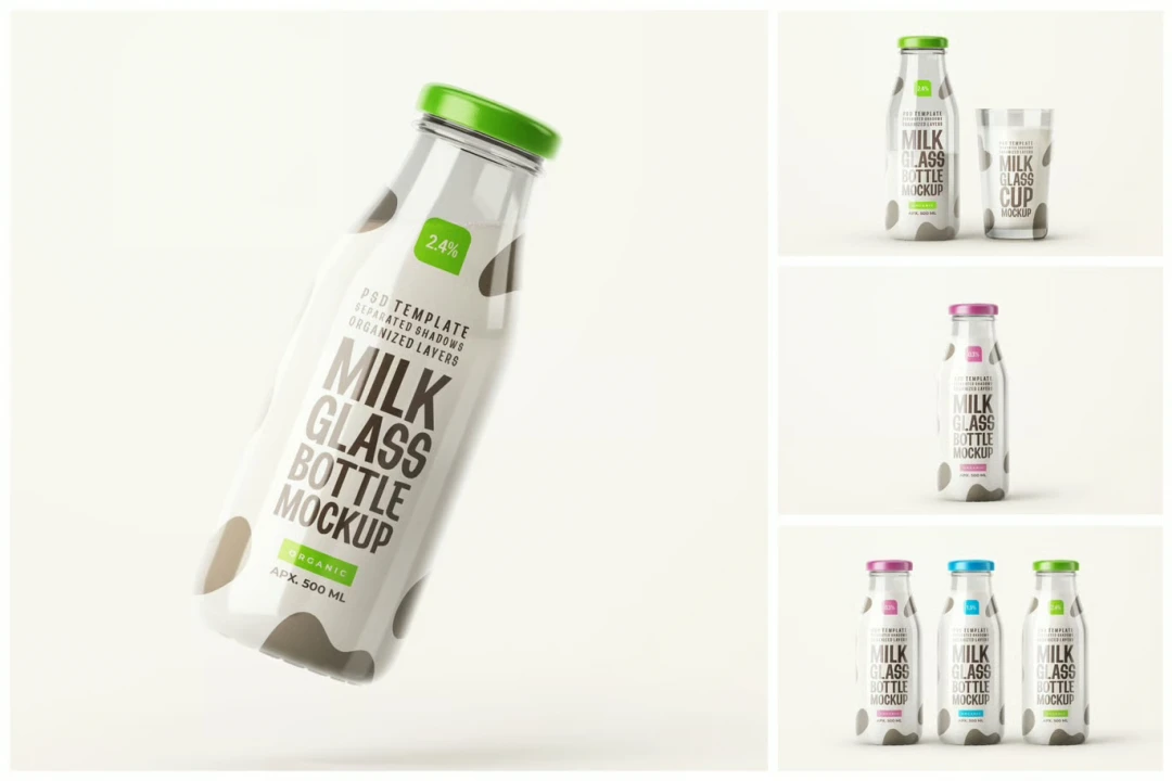 موکاپ لایه باز بطری شیر
