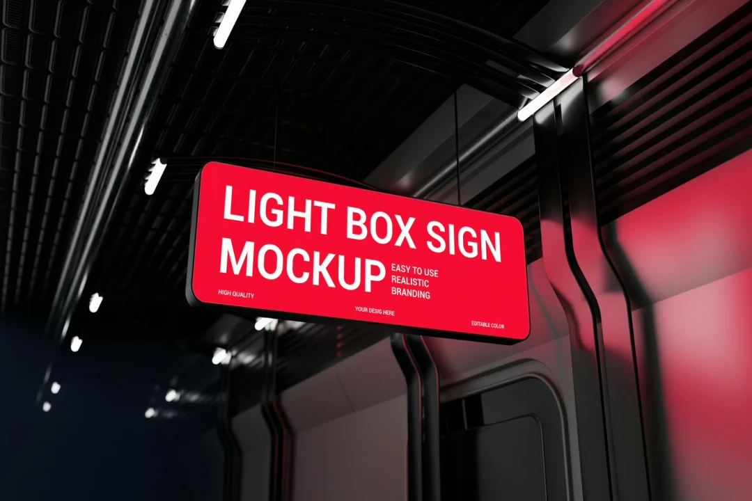 دانلود موکاپ لایه باز تابلو لایت باکس