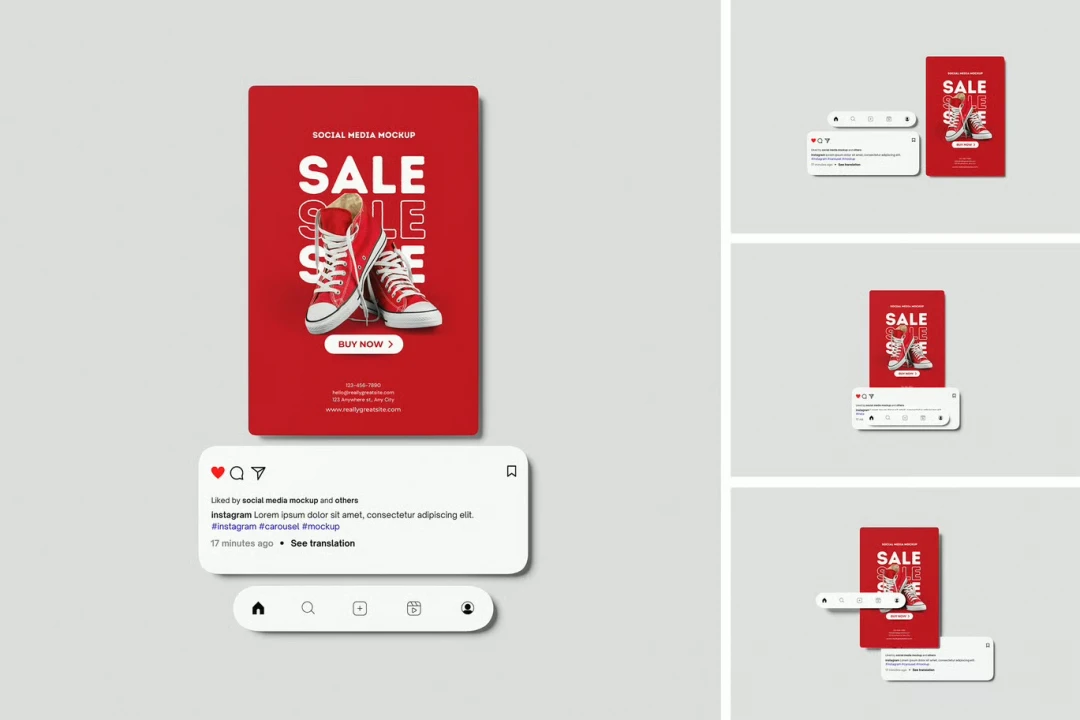 دانلود موکاپ لایه باز پیشنمایش پست اینستاگرام