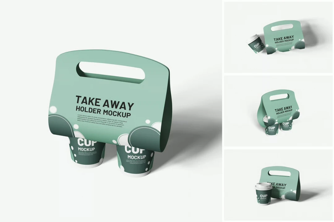 دانلود موکاپ لایه باز هولدر لیوان بیرون بر قهوه