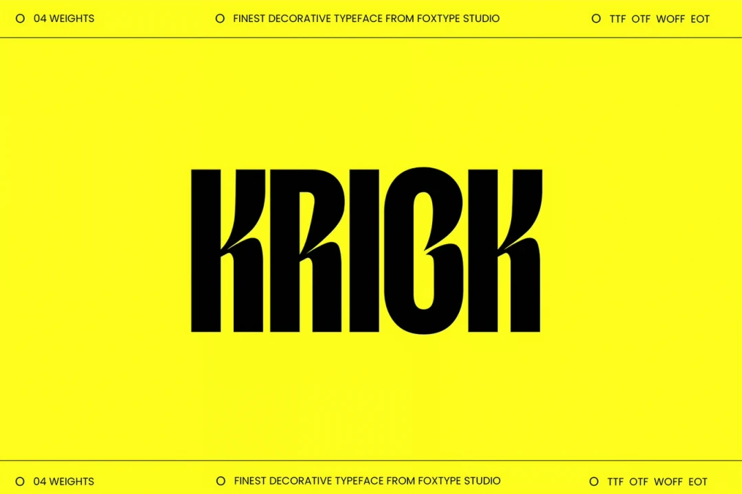 دانلود فونت لوگوتایپ Krick مناسب تیتر و تایپوگرافی